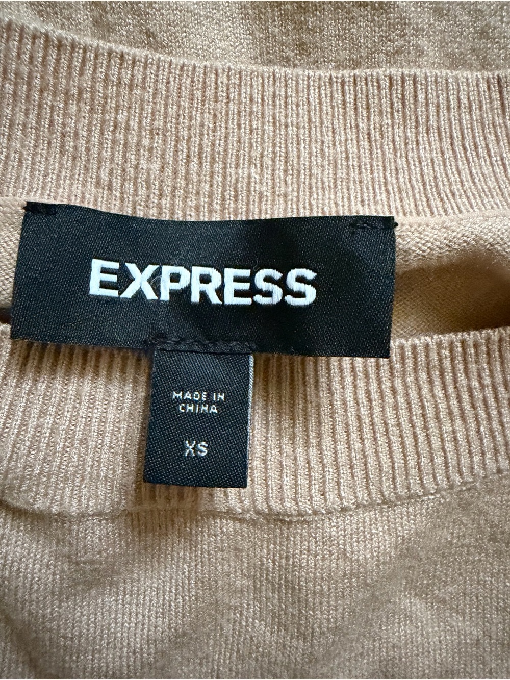 Express Beige Crewneck Sweater